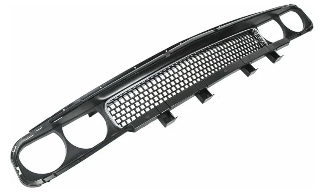 For 2008-2014 Front Bumper Grille Black w/Chrome Trim Molding，Replacement for Dodge Challenger OEM
