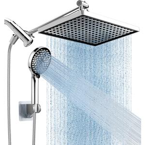 Cobbe 11.8 Inch Rain Shower Head with 6 Modes Handheld Water SprayHigh Pressure Showerhead Combo with 11 Inch Adjustable Extension Arm, Chrome