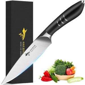 MAD SHARK 5 Inch Ultra Sharp Paring Knife, German Stainless Steel, Ergonomic Handle Design, Chopping Knife for Precise Cutting, Peeling, Slicing (Black)