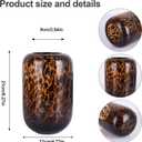8.2in Amber Vase,Brown Glass,Round Art,Modern Clear Glass Vase,Decorative Bottles for Home Decor,Farmhouse Centerpiece,Wide for Living Room, Kitchen,Office, Dining (S)