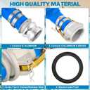 2'' x 50 Ft Discharge Hose, Heavy Duty PVC Lay Flat Water Backwash Hose,Durable Pool Drain Hose with Aluminum CE Fittings for Water Pump And Filters