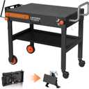 Blackstone Griddle Stand, Portable Outdoor Grill Table, Foldable Grill Cart With Wheels Fit 22 Inch or 17 Inch, Camping Folding Pizza Oven Tables Fit Ninja Grill and Weber，Blackstone Table