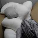 AS AWESLING 60in Full Body Pillow | Nursing, Maternity and Pregnancy Pillow | Extra Large U Shape Pillows with Detachable Side, Separate Support Pillow and Removable Cover (Velvet and Jersey Grey)