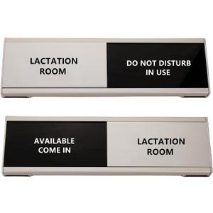 Lactation room signs in use or available Heavy duty solid aluminum privacy slide door sign vacant occupied warm remind (Silver aluminum)