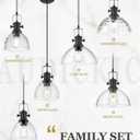 Large Pendant Lights Kitchen Island, 10.5" Farmhouse Black Pendant Lighting with Hammered Glass Shade, Vintage Hanging Light Fixtures for Dining Room Entryway, AD-22151-1PL-BK-H