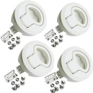 WJSKDQ 4PCS Boat Slam Latch 2'' Flush Pull Slam Latches Round Plastic Round for RV Boat Door Hatch Cabinet Pull Locking Deck Hatch Door
