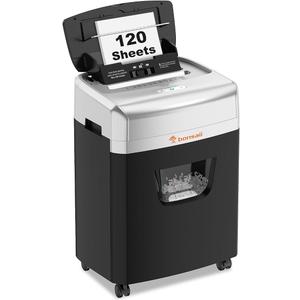 Bonsaii 120-Sheet Autofeed Micro-Cut 30-Min Run Heavy Duty Paper Shredder P-4 Security Level, Jam-Proof, 62dB Ultra-quiet, Shreds Staples/Credit Cards, 6 Gal Bin with Casters, for Home Office, C233-B