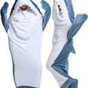 Shark Blanket Super Soft Flannel Wearable Shark Onesie Hoodie, Warm Cozy Sleeping Bag Animal Costume Pajamas (Medium)