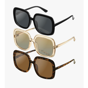 miyya Oversized Polarized Sunglasses Women, Trendy Retro Sun Glasses for Women 2025, Oversized Shades, 3 pack