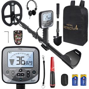 16" Detection Depth Metal Detector for Adults,High Accuracy Professional Metal Detector kit with Double-D Waterproof Coil,19.2 kHz Beach Metal Detector and Pinpointer,4 Professional Modes,LCD Display