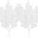 Christmas Glitter Twig Stems 24pcs Artificial Pine Tree Picks for Christmas Tree Ornaments fillers, DIY Xmas Wreath, Crafts, Garland, Holiday, Party, Wedding and Home Decoration (White)