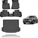 KELCSEECS Floor Mats & Cargo Liner Custom for BMW X3 2018-2024 (Only Fit Models with X3 Spare Tire) Car Mats Automotive Cargo Mat Floor Liners Trunk Mat X3 All Weather Floor Mats Trunk Liner Black