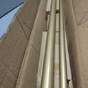 Double Curtain Rods 36-72”(3-6 Feet) for Windows, Fumlyate 1 Inch Diameter Front and 5/8 Inch Back Drapery Rod with Solid Aluminum Brackets, Heavy Duty Telescoping Dual Curtains Poles, Warm Gold