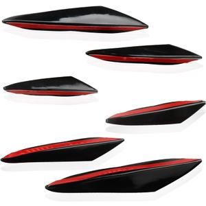 1 Pack 6 Pcs Car Front Bumper Lip Splitter, Universal Auto Spoiler Canards Kit, Car Body Auto Anti Collision Strip Decoration Decal Sticker Fits for Vehicle Suvs (Black)