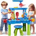 NIPLOOOW Water Table for Toddlers 3-5, 3-Tier Kids Sand Water Table, Sand and WaterActivity Sensory Tables Summer Outdoor Toys Beach Toys for Outside Backyard for Kids Toddlers Age 3 4 5 6 7 8