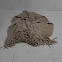 lifein Throw Blanket for Couch, Soft Boho Decor Bed Throw,Cozy Beige Knitted Chenille Small Farmhouse Lightweight Throw(Beige,50 * 60")