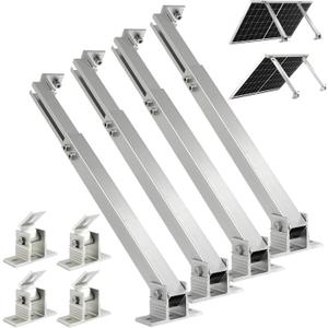 Solar Panel Mounting Brackets, 2 Sets Adjustable Solar Panel Tilt Mount Brackets, 14-27IN Adjust Solar Panel Rack, Support up to 100-450 Watt Mounting Bracket Set, Portable Stand for Roof RV Boat