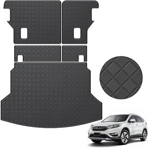 Cargo Mat & Backrest Mat Fit for 2012-2016 Honda CRV - All Weather Protection PU Leather Cargo Liner Back Seat Cover Protector CR-V Accessories