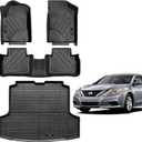2013-2018 Nissan Altima Floor Mats & Trunk Cargo Liner Set All Weather TPE Rubber Mat Black (for 2013-2018 Nissan Altima)