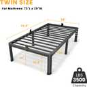 14 Inch Twin Bed Frame, Metal Platform Bed Frame with Round Corner Legs, 3500 lbs Heavy Duty Steel Slats Support, No Box Spring Needed, Noise Free, Easy Assembly, Black