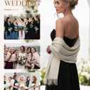 Women's Scarf Pashmina Shawls and Wraps for Evening Dress Wedding Bridal Bridesmaid Winter Warm Long Large Scarves (Beige)