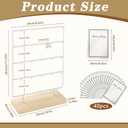 Earring Display Stand for Selling, Wood Earring Rack Display Holder Stand, 4 Tier 20 Hooks Jewelry Display for Selling with 40pcs Earring Cards, Bracelets, Rings, Necklaces