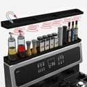 30 Inch Silicone Stove Top Shelf Magnetic for Kitchen, Strong Magnetic Heat Resistant Spice Rack Organizer for Over Stove Oven - (Black)