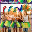 Chicingyou 12 Pcs Mardi Gras Tutus Bulk Multicolor Tutu Skirt Green Yellow Purple Mardi Gras Accessories for Women