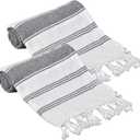 GLAMBURG Peshtemal Turkish Towel - Beach Towels Oversized 36x71 Set of 2, Cotton Beach Towels for Adults, Soft Durable Absorbent Extra Large Bath Sheet Hammam Towel - Navy Blue