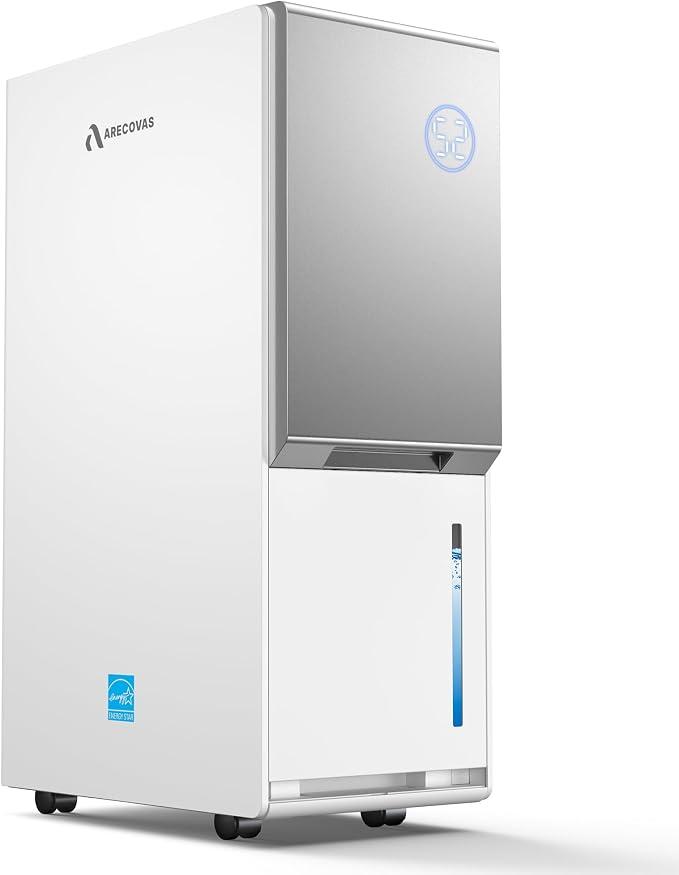 Arecovas 80 Pint Dehumidifier Energy Star 2025 Most Efficient, 5000 Sq.Ft
ETL DOE CEC Certified, Drain Hose, 40-90% Humidity, 3 Modes, 5.5L Tank, Auto Defrost, Timer, for Basement, Bedroom, Bathroom
