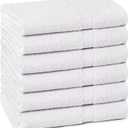 Towel and Linen Mart 100% Cotton White 6 Pack Bath Towel Set, Quick Dry, Super Absorbent, Light Weight, Soft Feel for Hotel, Spa and Bathroom (27 X 54) (White, 27 x 54 6 Pack)