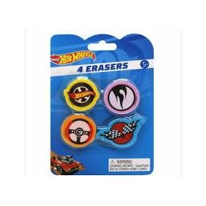 Hot Wheels 4 Erasers 4pack