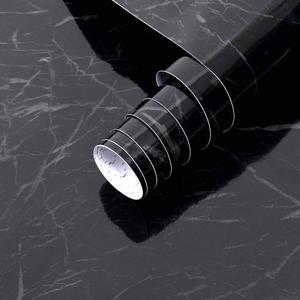 Arthome 23.6x200 Inches Black Marble, Peel and Stick Wallpaper, Marble Contact Paper, Self Adhesive, Easy to Clean, Vinyl Film for Furniture Countertop, Distressed Plank Grain Vintage Wall Covering