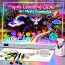 LED Drawing Board for Kids, Rechargeable 16" Light Up Writing Tablet with 8 Colors & 6 Light Modes, Magic Glow Board, Reusable Drawing Pad Gift for Boys and Girls