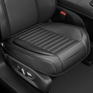 SCDOOCA 2 Pack Car Bottom Seat Cover, Luxury Leather Front Seat Covers, Breathable and Waterproof Automotive Bottom Seat Covers, Universal Anti-Slip Seat Covers Fit for Most Vehicles (Black, 2 PCS)