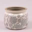 Vintage Ceramic Ice Crack Flower Pot with Drainage Holes, Country Rustic Planters for Indoor and Outdoor,Tuscan Decor,Home,Living Room, Garden Decor, Gardening Gift (Tropical)