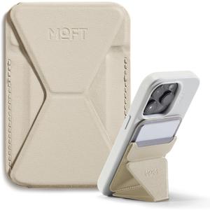 MOFT Magnetic Wallet Stand Compatible with iPhone 16/15/14/13/12 Series, Angle Adjustment & Magsafe Compatible MOVAS Phone Stand, Beach White