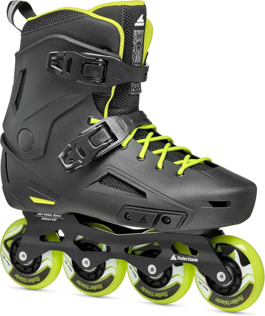Rollerblade Lightning Men's Urban Inline Skate, Black and Lime, 11