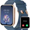 RUIMEN Smart Watches for Women Men (Answer/Make Calls) Compatible with iPhone/Android Phones, 1.85" HD Screen Fitness Tracker Heart Rate Monitor 100+ Sports Tracker Watch Waterproof (Blue)