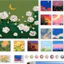 Nezyo 12 Sets Paint by Numbers Kit with Frame for Adult Beginners, Paint by Number DIY Acrylic Painting Canvas for Painting Party, Classroom Activity Birthday Gift, 8 x 8 Inch