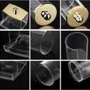 Tbestmax 3 Pack Qtips Dispenser - Bathroom Organizers and Storage Containers, Plastic Apothecary Jars with Gold Lids for Cotton Ball Swab Round Pads, Floss - Gold