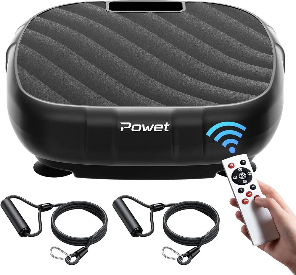 POWET Vibration Plate Exercise Machine, Whole Body Workout Vibration Plate for Lymphatic Drainage with 5 Setting Modes, 99 Speed Levels for Weight Loss, Shaping, Toning