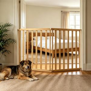 Pet 2 Panels Gate & Indoor Fence-Dog Gate for Stairs, Doorways Easy-Tool Installation Versatile Puppy Gate for Dogs and Small to Medium Pets
