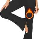 MOREFEEL Fleece Lined Pants Women Flare Yoga Pants for Women Bootcut Thermal Pants for Winter, S
