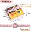 TECARATE Paper Charcuterie Boxes with Clear Lids and Stickers - 50 SETS 4 Inches Square Disposable Food Containers Bakery Boxes for Bakery, Macaron, Sandwich, Slice Cake, Cookies, Hot Cocoa Bombs