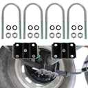 Trailer Axle U-Bolt Kit for 5,200-7,000 lbs 7" Long 3" Round Axle 1/2 Diameter for 1.75 or 2" Trailer Springs Black