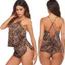 Ekouaer Silk Pajamas Set for Women Satin Backless Lingerie Pjs Cami Top and Shorts Nightwear (S)
