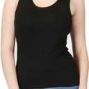 Ibeauti Womens Camisoles Tops with Built in Padded Bra Basic Breathable Tank Top (L)
