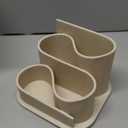 OAKOA Aesthetic Desk Organizer - Aesthetic Office Desk Accessories - Boho Pen Holder - Neutral Beige Desk Accessories - Home Office Essentials for Women - Cute Pencil Holder