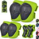 Kids/Youth Knee Pads and Elbow Pads Set with Wrist Guard 3 in 1 Kids Protective Gear Set for 3-14 Years for Skateboarding, Skiing, Cycling, BMX Biking, Running, Scooter